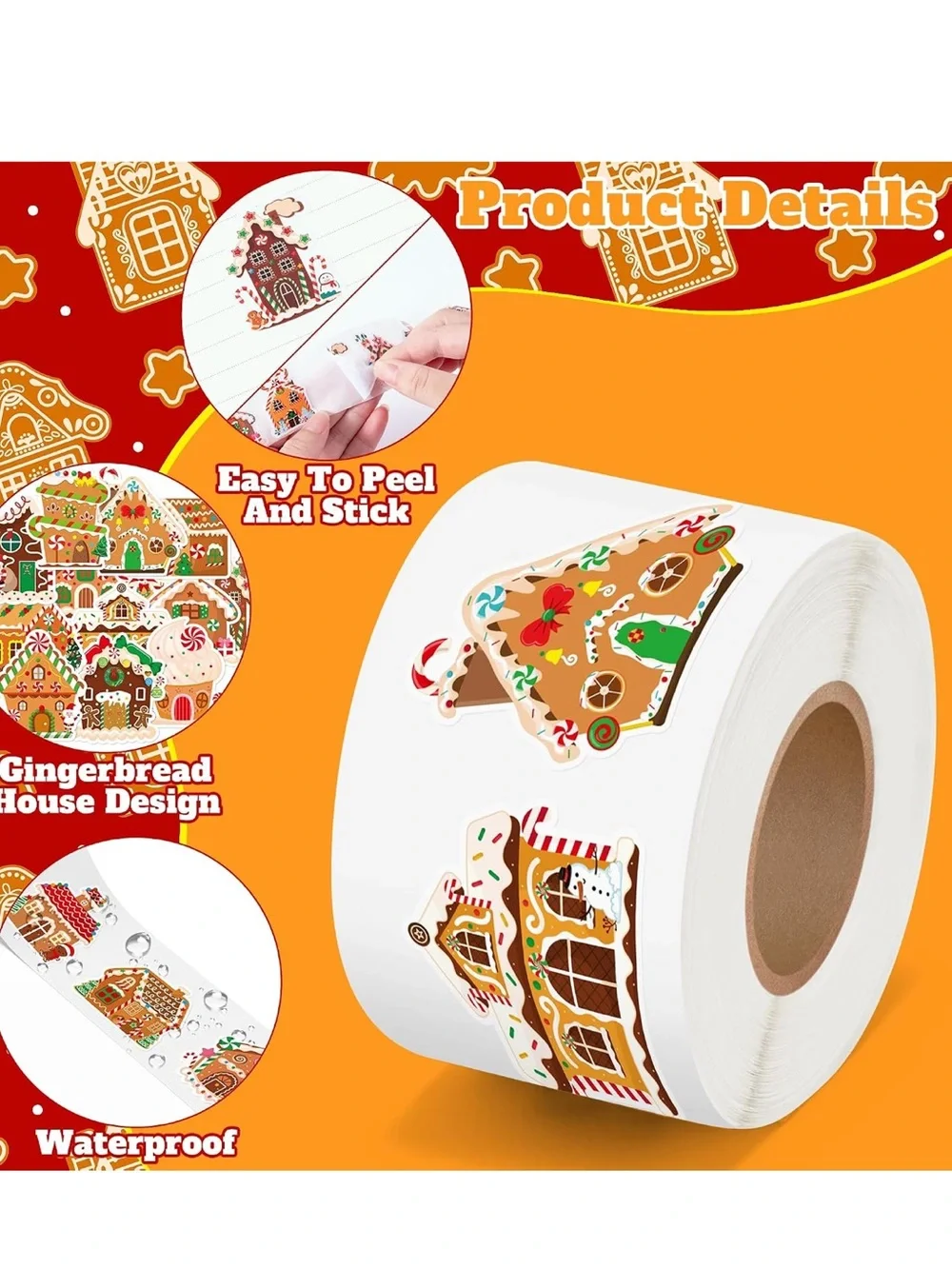 NEW FOR 2026🎄50 Gingerbread House stickers